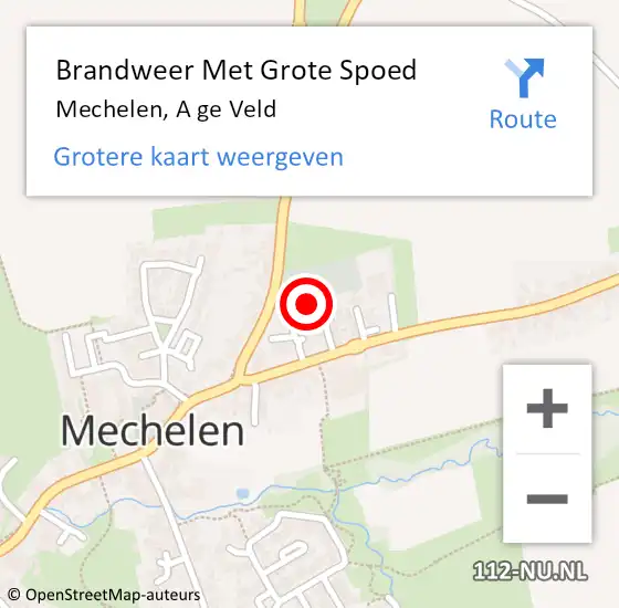 Locatie op kaart van de 112 melding: Brandweer Met Grote Spoed Naar Mechelen, A ge Veld op 12 maart 2022 14:40