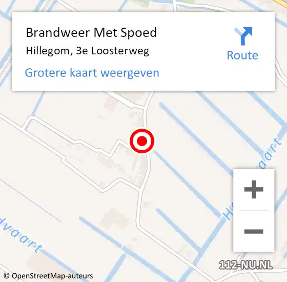 Locatie op kaart van de 112 melding: Brandweer Met Spoed Naar Hillegom, 3e Loosterweg op 12 maart 2022 14:45