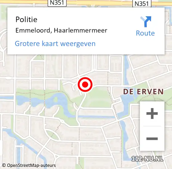 Locatie op kaart van de 112 melding: Politie Emmeloord, Haarlemmermeer op 12 maart 2022 15:23