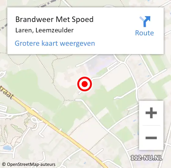 Locatie op kaart van de 112 melding: Brandweer Met Spoed Naar Laren, Leemzeulder op 12 maart 2022 15:23