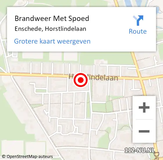 Locatie op kaart van de 112 melding: Brandweer Met Spoed Naar Enschede, Horstlindelaan op 12 maart 2022 15:35