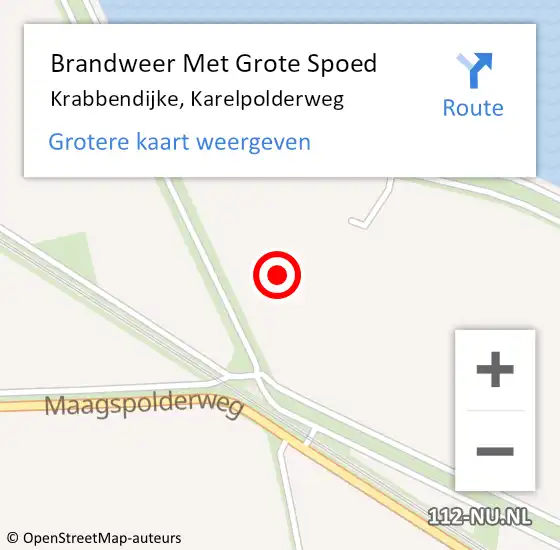 Locatie op kaart van de 112 melding: Brandweer Met Grote Spoed Naar Krabbendijke, Karelpolderweg op 12 maart 2022 15:41