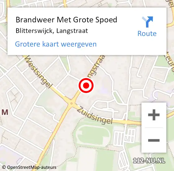 Locatie op kaart van de 112 melding: Brandweer Met Grote Spoed Naar Blitterswijck, Langstraat op 12 maart 2022 15:57