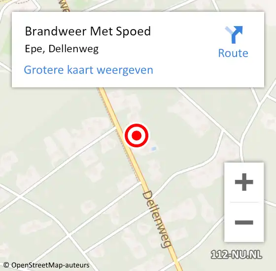 Locatie op kaart van de 112 melding: Brandweer Met Spoed Naar Epe, Dellenweg op 12 maart 2022 15:57