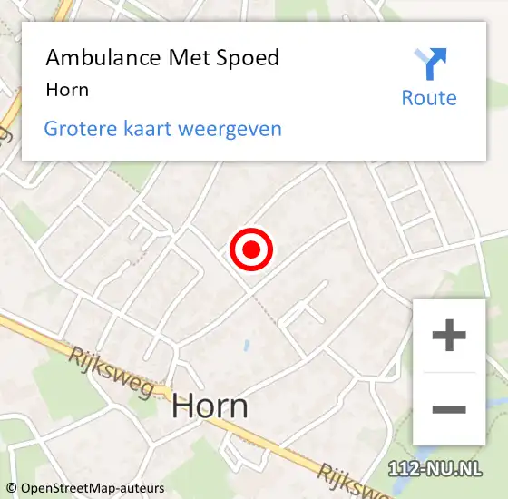 Locatie op kaart van de 112 melding: Ambulance Met Spoed Naar Horn op 12 maart 2022 16:06