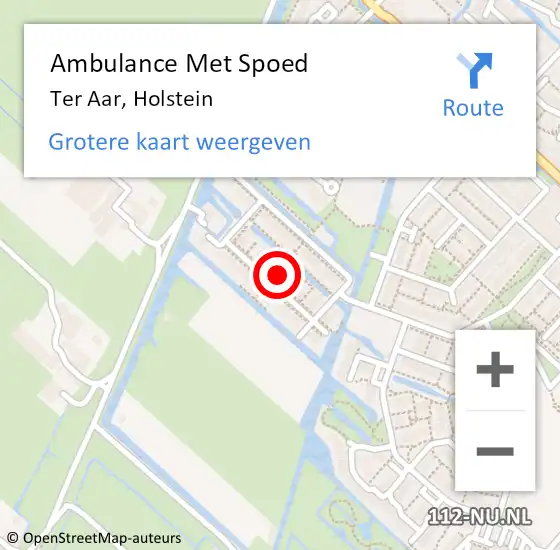 Locatie op kaart van de 112 melding: Ambulance Met Spoed Naar Ter Aar, Holstein op 12 maart 2022 16:11