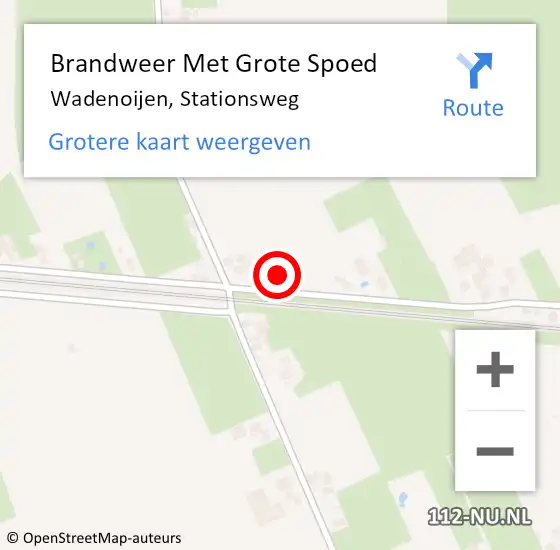 Locatie op kaart van de 112 melding: Brandweer Met Grote Spoed Naar Wadenoijen, Stationsweg op 12 maart 2022 16:19