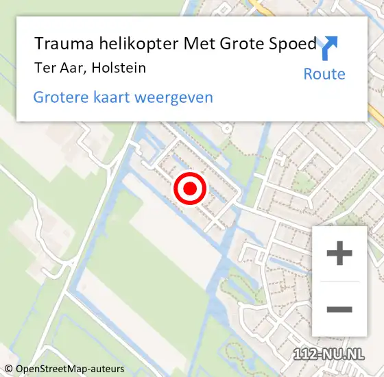 Locatie op kaart van de 112 melding: Trauma helikopter Met Grote Spoed Naar Ter Aar, Holstein op 12 maart 2022 16:23