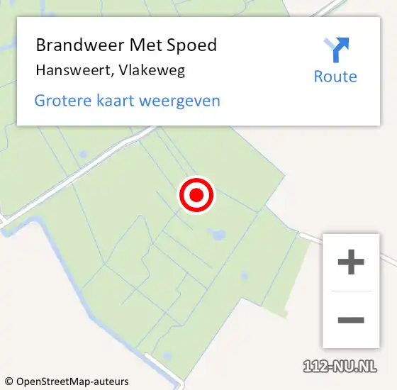 Locatie op kaart van de 112 melding: Brandweer Met Spoed Naar Hansweert, Vlakeweg op 12 maart 2022 18:16