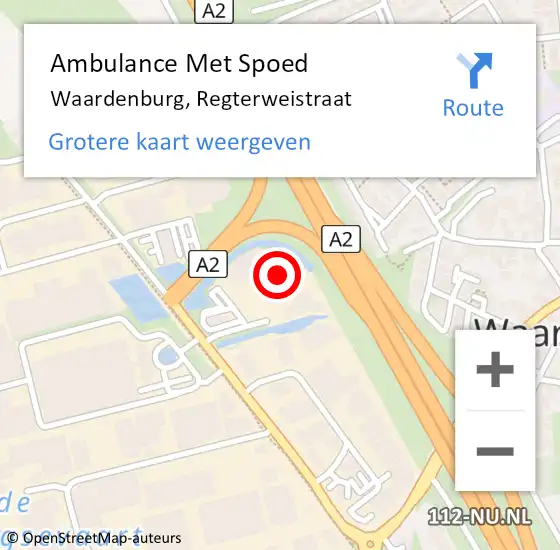 Locatie op kaart van de 112 melding: Ambulance Met Spoed Naar Waardenburg, Regterweistraat op 12 maart 2022 18:43