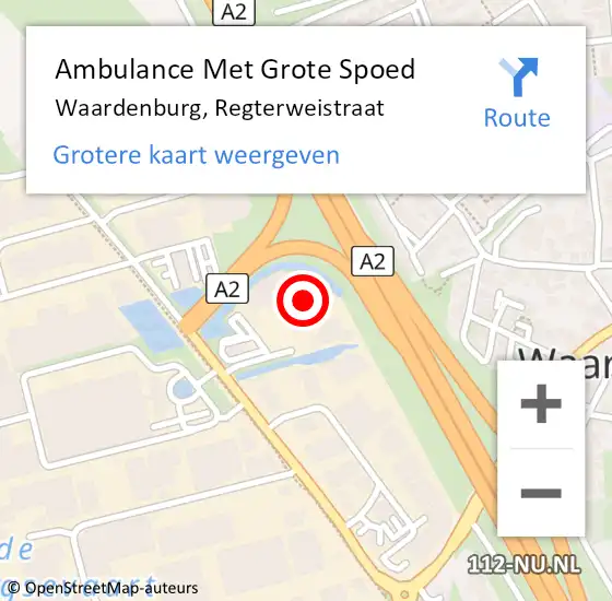 Locatie op kaart van de 112 melding: Ambulance Met Grote Spoed Naar Waardenburg, Regterweistraat op 12 maart 2022 18:46