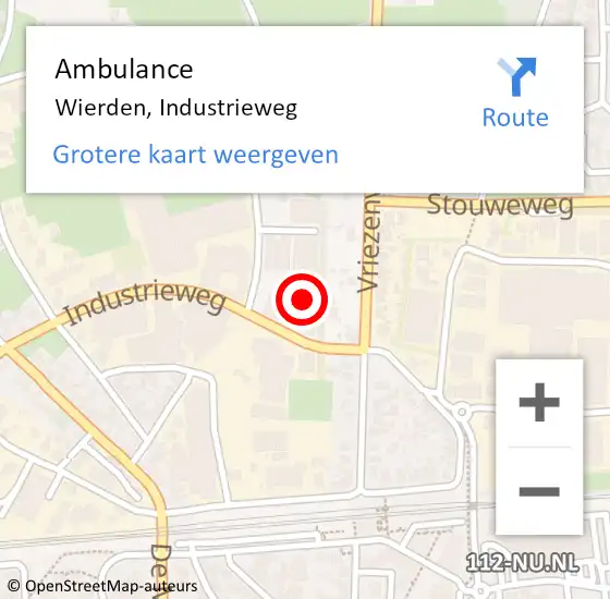 Locatie op kaart van de 112 melding: Ambulance Wierden, Industrieweg op 10 juli 2014 21:19