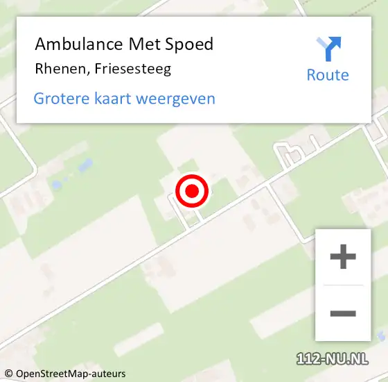 Locatie op kaart van de 112 melding: Ambulance Met Spoed Naar Rhenen, Friesesteeg op 12 maart 2022 19:34