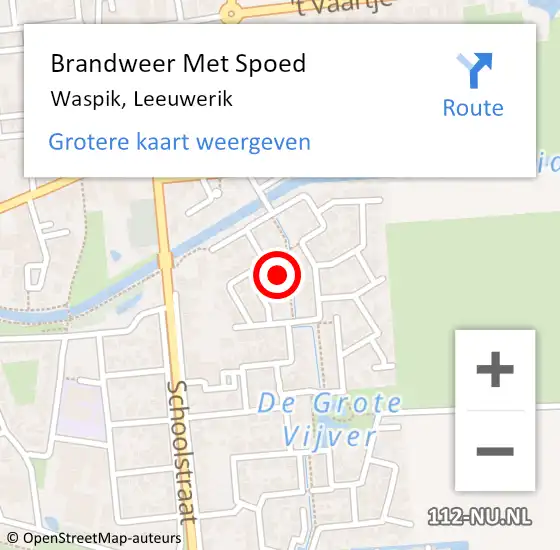 Locatie op kaart van de 112 melding: Brandweer Met Spoed Naar Waspik, Leeuwerik op 12 maart 2022 19:36