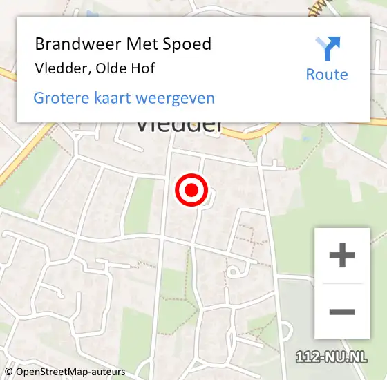 Locatie op kaart van de 112 melding: Brandweer Met Spoed Naar Vledder, Olde Hof op 10 juli 2014 21:24