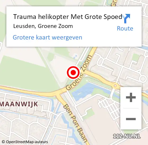 Locatie op kaart van de 112 melding: Trauma helikopter Met Grote Spoed Naar Leusden, Groene Zoom op 12 maart 2022 20:15