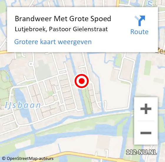 Locatie op kaart van de 112 melding: Brandweer Met Grote Spoed Naar Lutjebroek, Pastoor Gielenstraat op 12 maart 2022 20:46