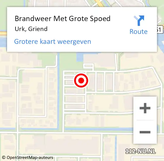 Locatie op kaart van de 112 melding: Brandweer Met Grote Spoed Naar Urk, Griend op 12 maart 2022 21:07