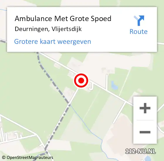 Locatie op kaart van de 112 melding: Ambulance Met Grote Spoed Naar Deurningen, Vlijertsdijk op 12 maart 2022 21:24