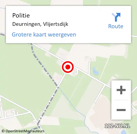 Locatie op kaart van de 112 melding: Politie Deurningen, Vlijertsdijk op 12 maart 2022 21:28