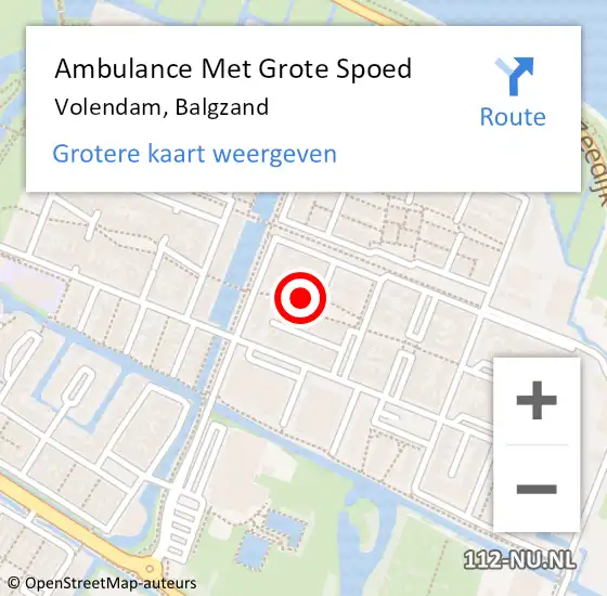 Locatie op kaart van de 112 melding: Ambulance Met Grote Spoed Naar Volendam, Balgzand op 12 maart 2022 21:46