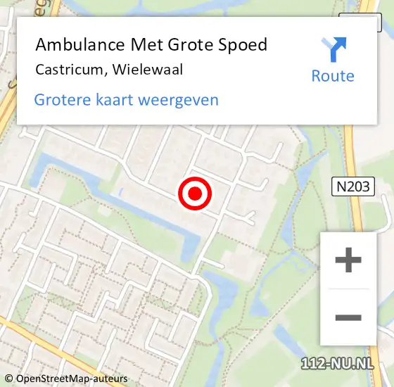 Locatie op kaart van de 112 melding: Ambulance Met Grote Spoed Naar Castricum, Wielewaal op 12 maart 2022 22:30