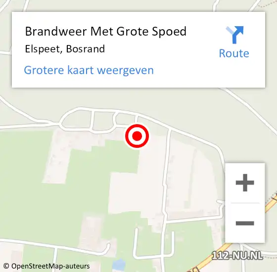 Locatie op kaart van de 112 melding: Brandweer Met Grote Spoed Naar Elspeet, Bosrand op 12 maart 2022 23:24