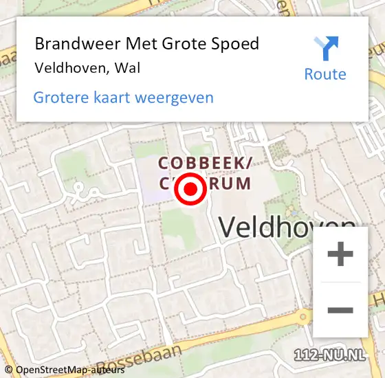 Locatie op kaart van de 112 melding: Brandweer Met Grote Spoed Naar Veldhoven, Wal op 13 maart 2022 00:34