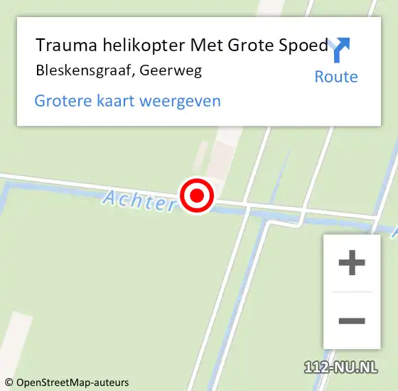 Locatie op kaart van de 112 melding: Trauma helikopter Met Grote Spoed Naar Bleskensgraaf, Geerweg op 13 maart 2022 01:37