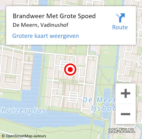 Locatie op kaart van de 112 melding: Brandweer Met Grote Spoed Naar De Meern, Vadinushof op 13 maart 2022 02:26