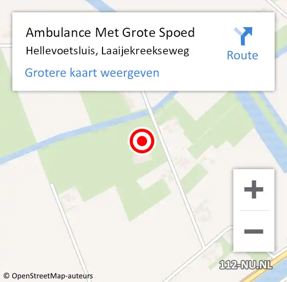 Locatie op kaart van de 112 melding: Ambulance Met Grote Spoed Naar Hellevoetsluis, Laaijekreekseweg op 13 maart 2022 02:47