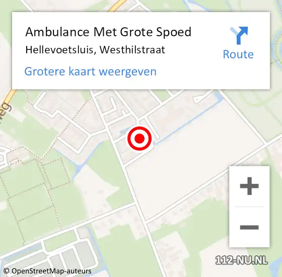 Locatie op kaart van de 112 melding: Ambulance Met Grote Spoed Naar Hellevoetsluis, Westhilstraat op 13 maart 2022 02:53