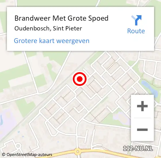 Locatie op kaart van de 112 melding: Brandweer Met Grote Spoed Naar Oudenbosch, Sint Pieter op 13 maart 2022 03:18