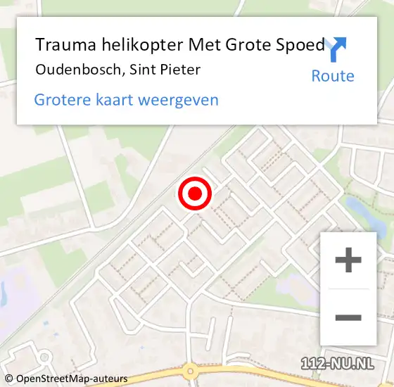 Locatie op kaart van de 112 melding: Trauma helikopter Met Grote Spoed Naar Oudenbosch, Sint Pieter op 13 maart 2022 03:26