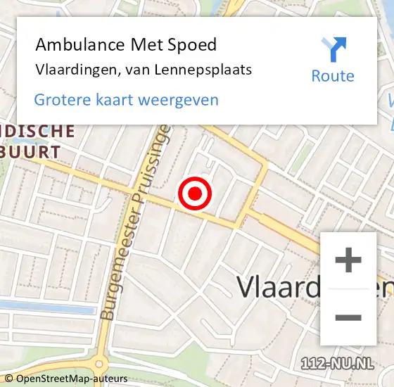 Locatie op kaart van de 112 melding: Ambulance Met Spoed Naar Vlaardingen, van Lennepsplaats op 13 maart 2022 03:28