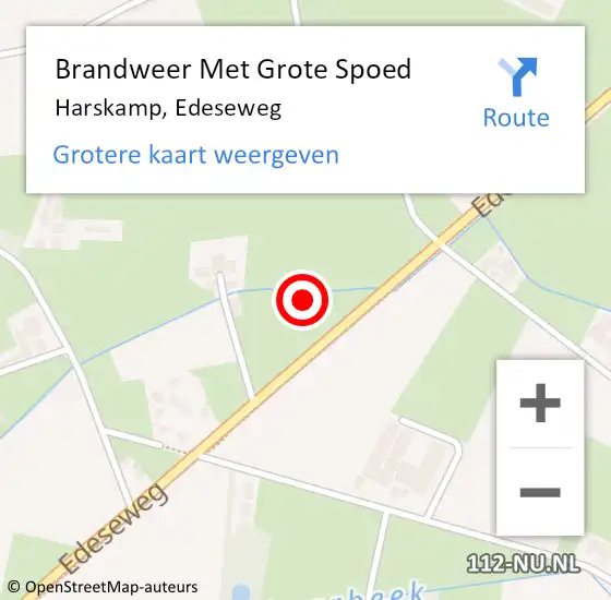 Locatie op kaart van de 112 melding: Brandweer Met Grote Spoed Naar Harskamp, Edeseweg op 13 maart 2022 05:14