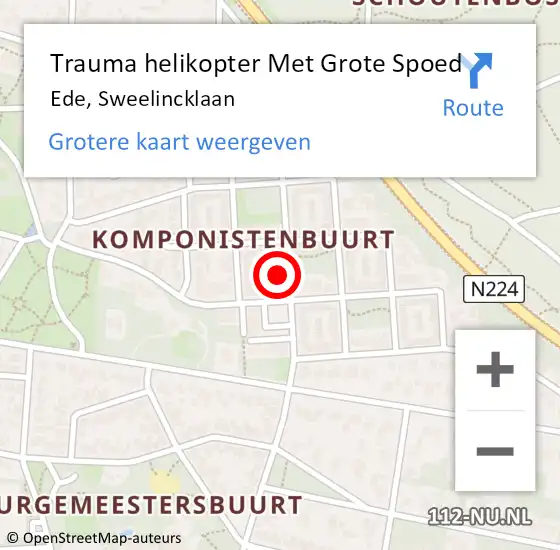 Locatie op kaart van de 112 melding: Trauma helikopter Met Grote Spoed Naar Ede, Sweelincklaan op 13 maart 2022 05:14