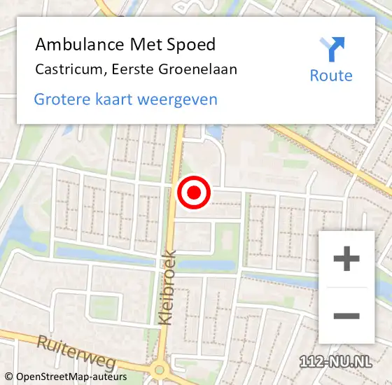 Locatie op kaart van de 112 melding: Ambulance Met Spoed Naar Castricum, Eerste Groenelaan op 13 maart 2022 05:53