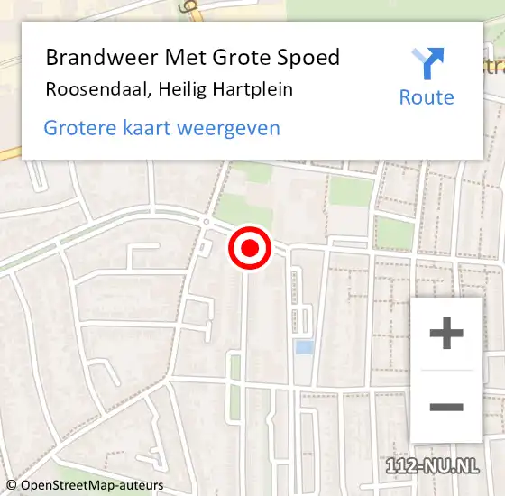 Locatie op kaart van de 112 melding: Brandweer Met Grote Spoed Naar Roosendaal, Heilig Hartplein op 13 maart 2022 08:00