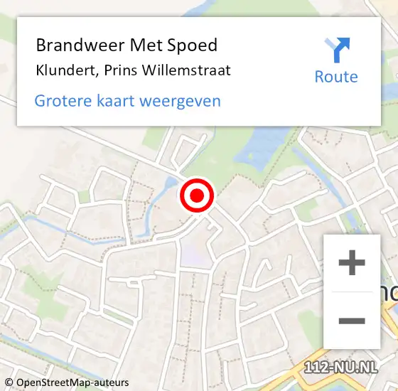 Locatie op kaart van de 112 melding: Brandweer Met Spoed Naar Klundert, Prins Willemstraat op 13 maart 2022 08:11