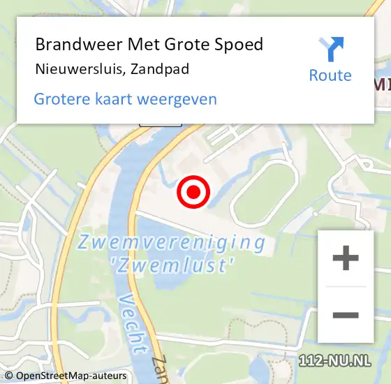 Locatie op kaart van de 112 melding: Brandweer Met Grote Spoed Naar Nieuwersluis, Zandpad op 13 maart 2022 08:13