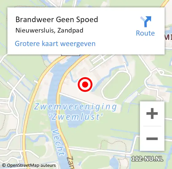 Locatie op kaart van de 112 melding: Brandweer Geen Spoed Naar Nieuwersluis, Zandpad op 13 maart 2022 08:15