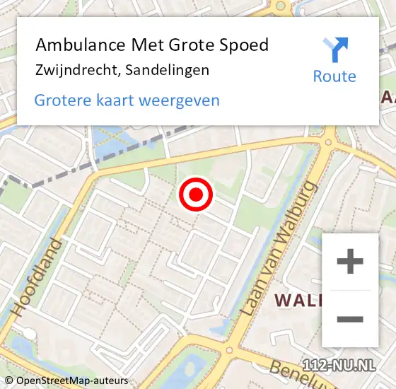 Locatie op kaart van de 112 melding: Ambulance Met Grote Spoed Naar Zwijndrecht, Sandelingen op 13 maart 2022 08:43