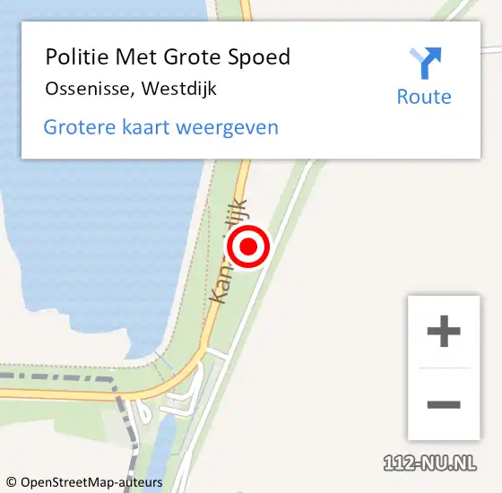 Locatie op kaart van de 112 melding: Politie Met Grote Spoed Naar Ossenisse, Westdijk op 13 maart 2022 11:01