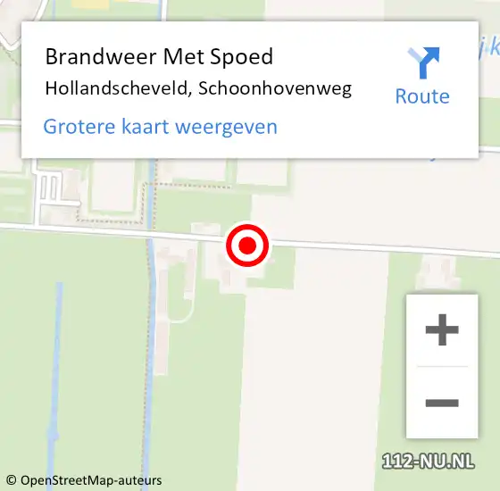 Locatie op kaart van de 112 melding: Brandweer Met Spoed Naar Hollandscheveld, Schoonhovenweg op 13 maart 2022 11:06