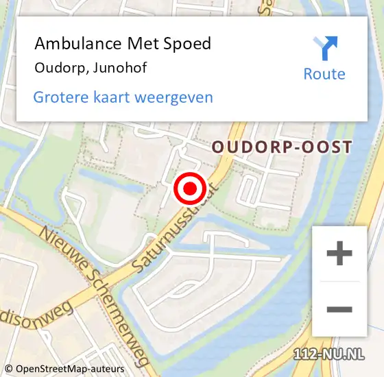 Locatie op kaart van de 112 melding: Ambulance Met Spoed Naar Oudorp, Junohof op 13 maart 2022 11:56