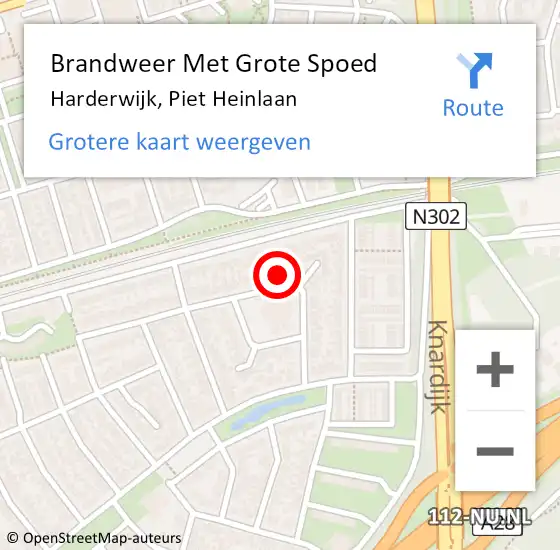 Locatie op kaart van de 112 melding: Brandweer Met Grote Spoed Naar Harderwijk, Piet Heinlaan op 13 maart 2022 12:08