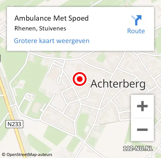 Locatie op kaart van de 112 melding: Ambulance Met Spoed Naar Rhenen, Stuivenes op 13 maart 2022 12:19