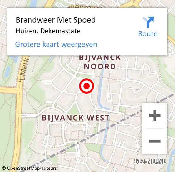 Locatie op kaart van de 112 melding: Brandweer Met Spoed Naar Huizen, Dekemastate op 13 maart 2022 12:38