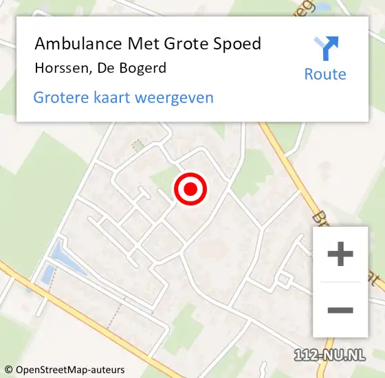 Locatie op kaart van de 112 melding: Ambulance Met Grote Spoed Naar Horssen, De Bogerd op 13 maart 2022 12:51